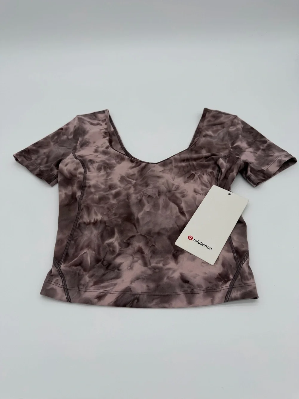 NWT Lululemon Align Tee | Mauve and Charcoal Tie-Dye Short Sleeve Scoop Neck Top